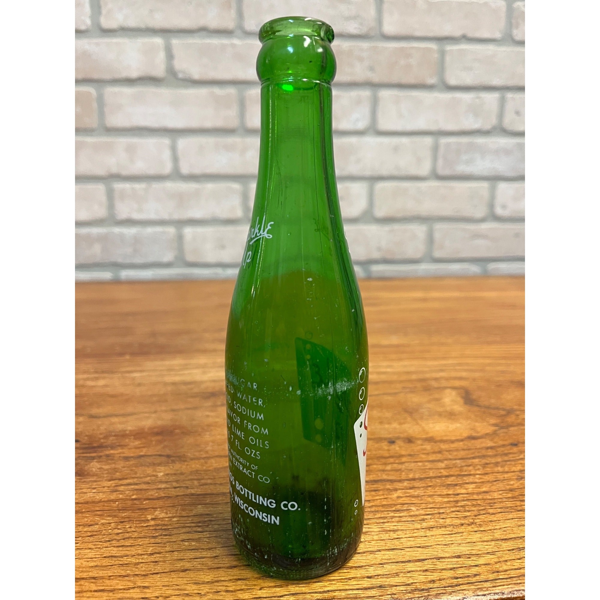 Vintage Sparkle Up ACL Soda Bottle Crystal Springs Bottling Co. Sheboygan, WI