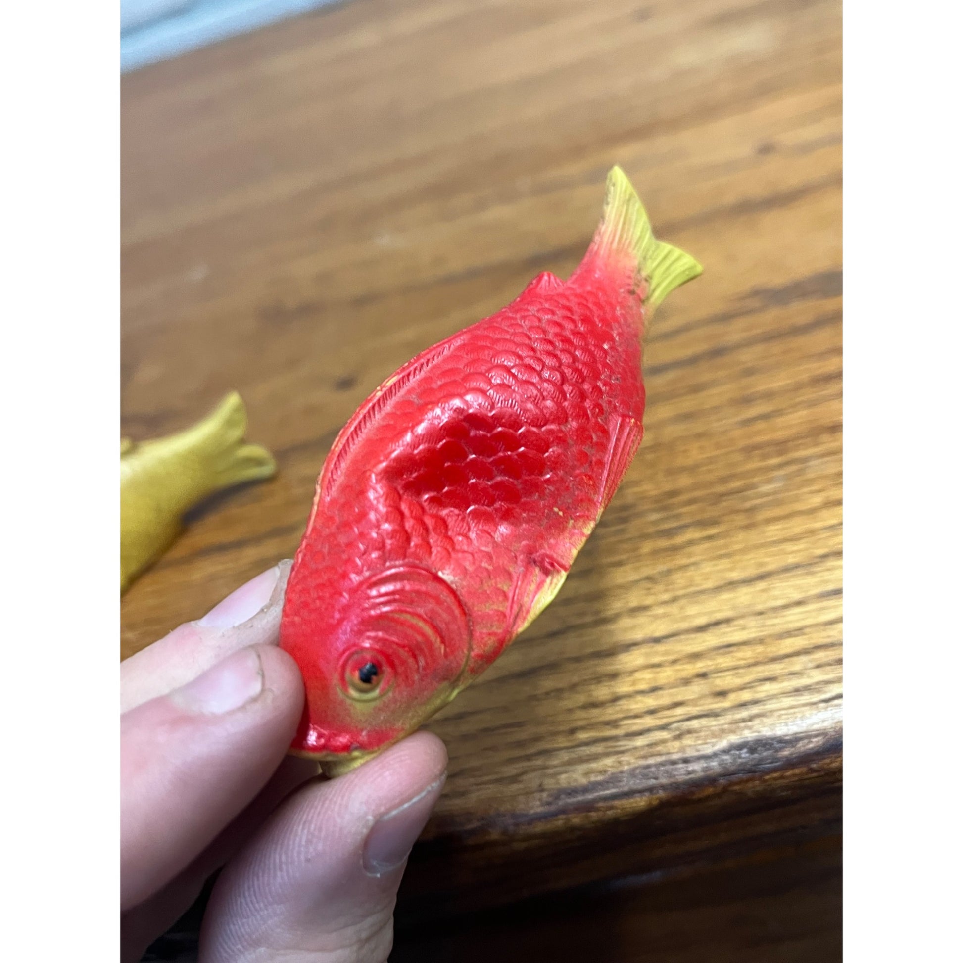 Vintage Fish Celluloid Toy Christmas Putz Decoration Train Display Lot (2)