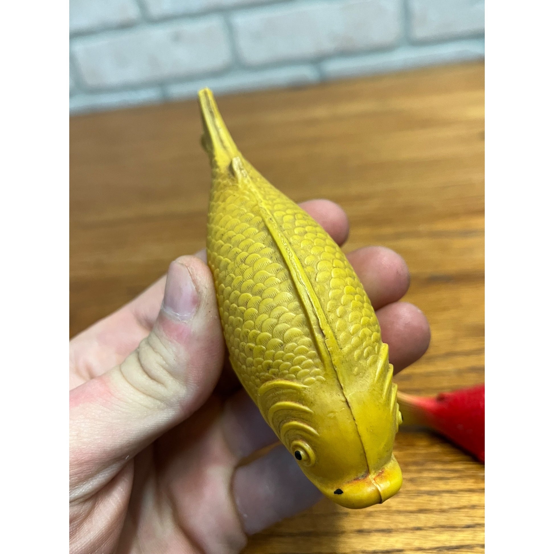 Vintage Fish Celluloid Toy Christmas Putz Decoration Train Display Lot (2)