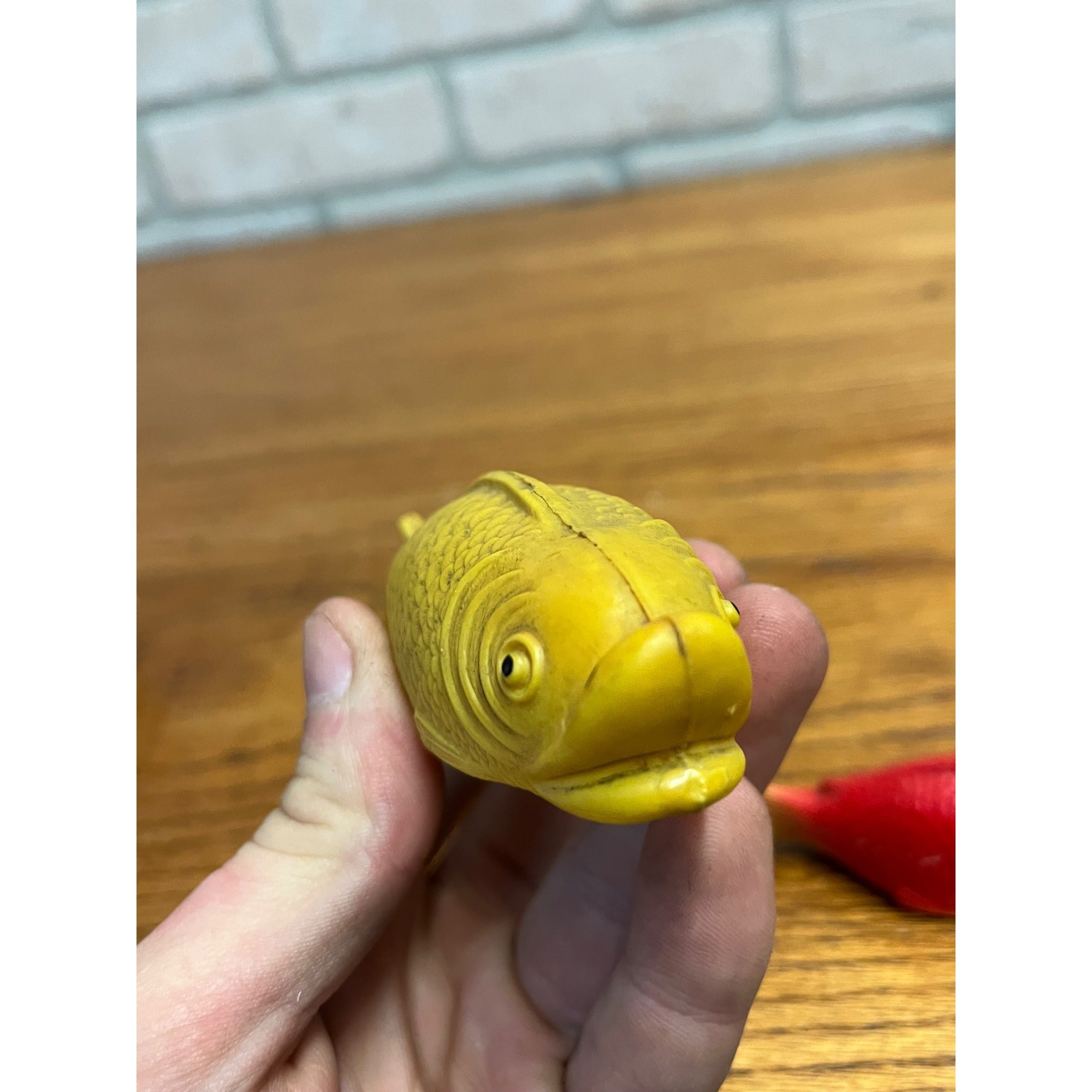 Vintage Fish Celluloid Toy Christmas Putz Decoration Train Display Lot (2)