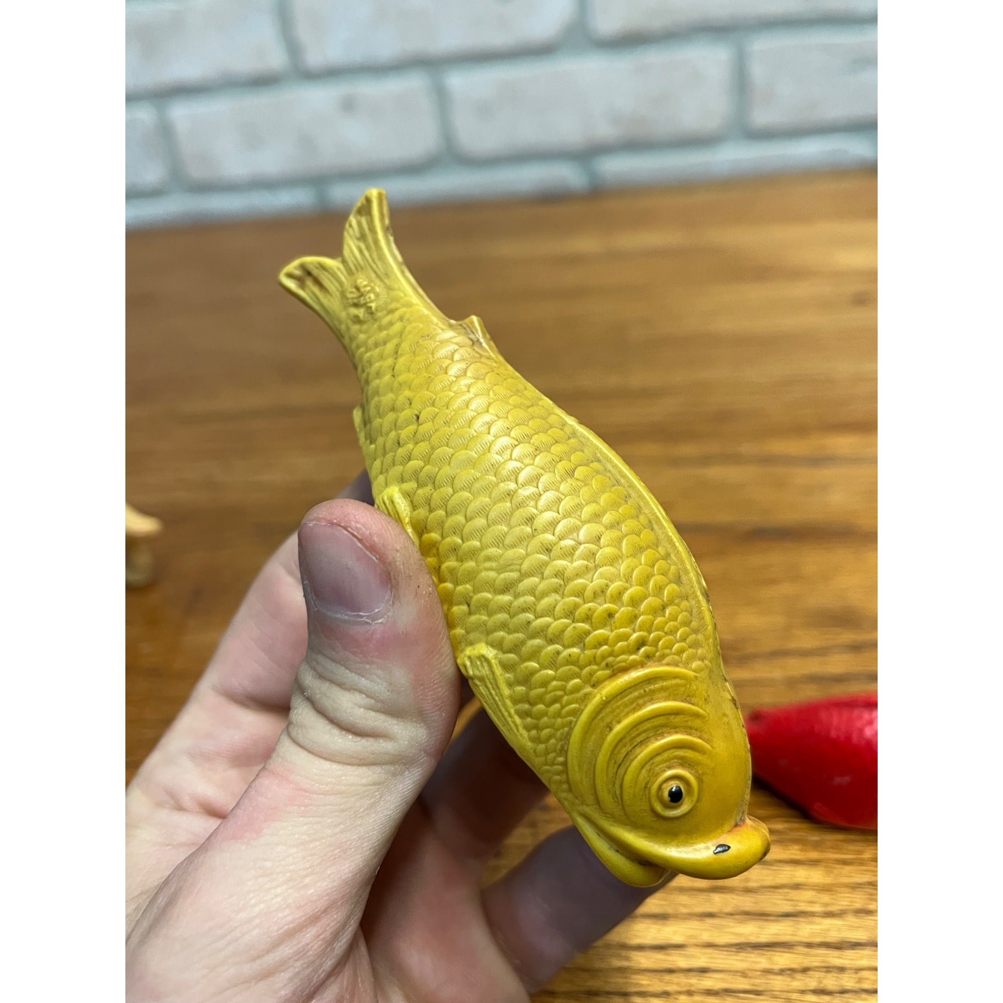 Vintage Fish Celluloid Toy Christmas Putz Decoration Train Display Lot (2)