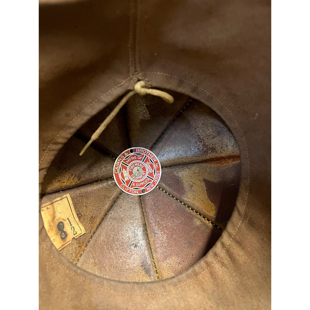Vintage Cairns Leather Firefighter Helmet Brass FD Eagle Fireman's Hat c.1930-1945