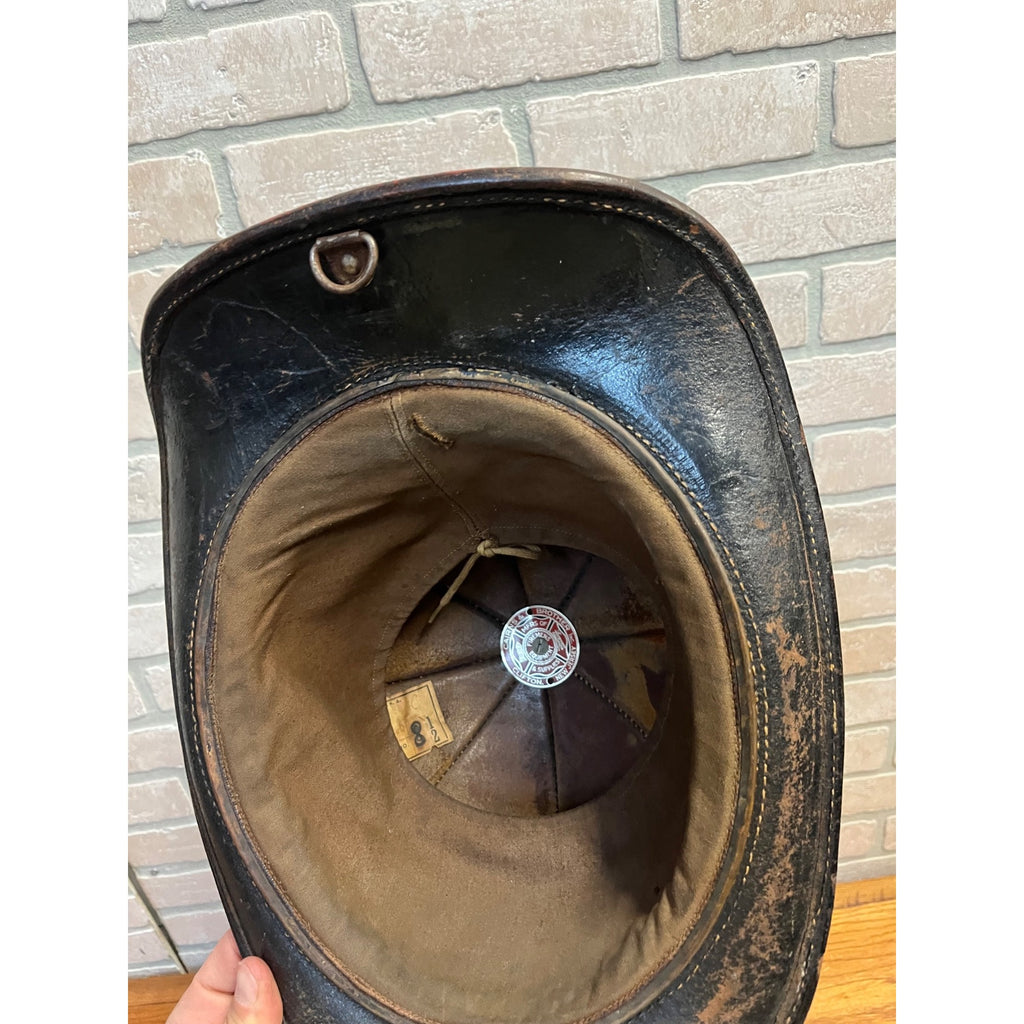Vintage Cairns Leather Firefighter Helmet Brass FD Eagle Fireman's Hat c.1930-1945