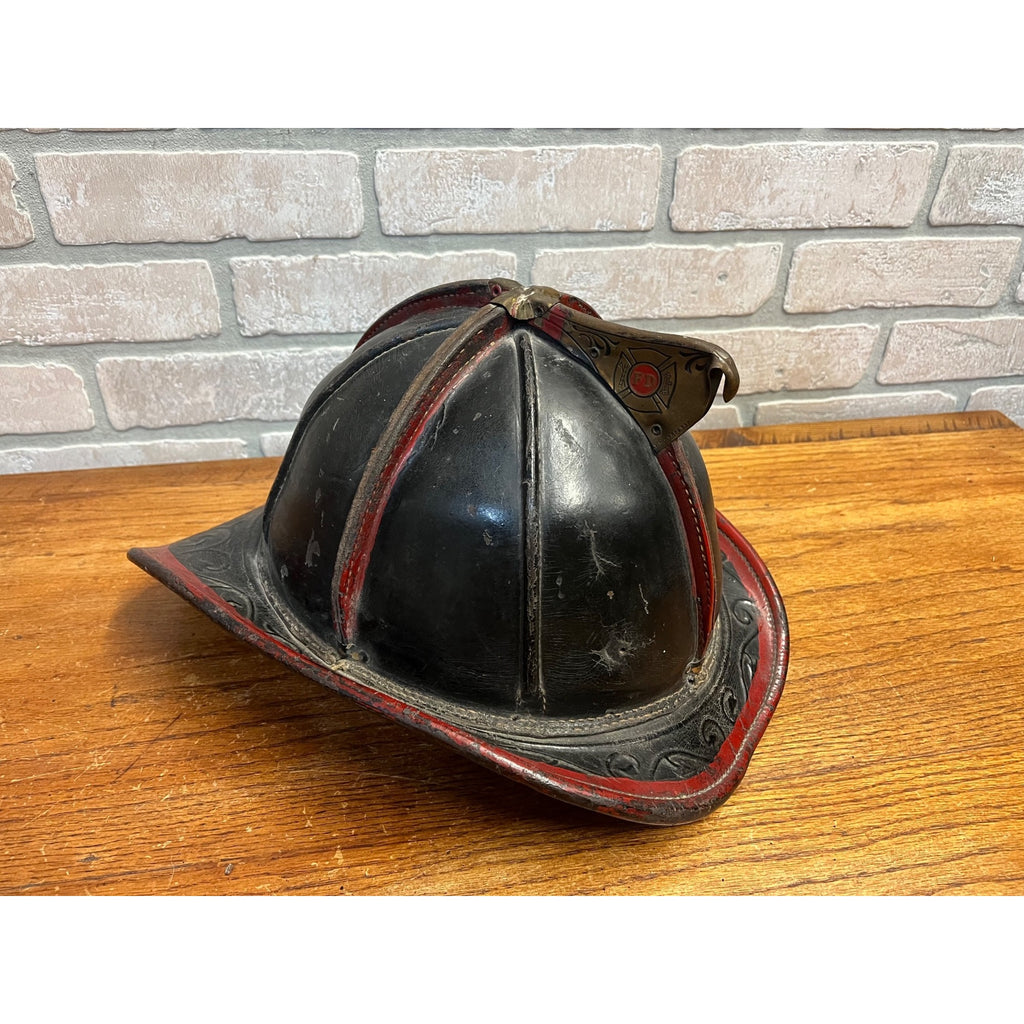 Vintage Cairns Leather Firefighter Helmet Brass FD Eagle Fireman's Hat c.1930-1945