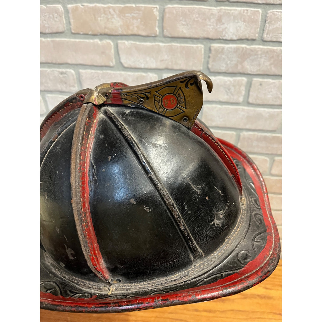 Vintage Cairns Leather Firefighter Helmet Brass FD Eagle Fireman's Hat c.1930-1945