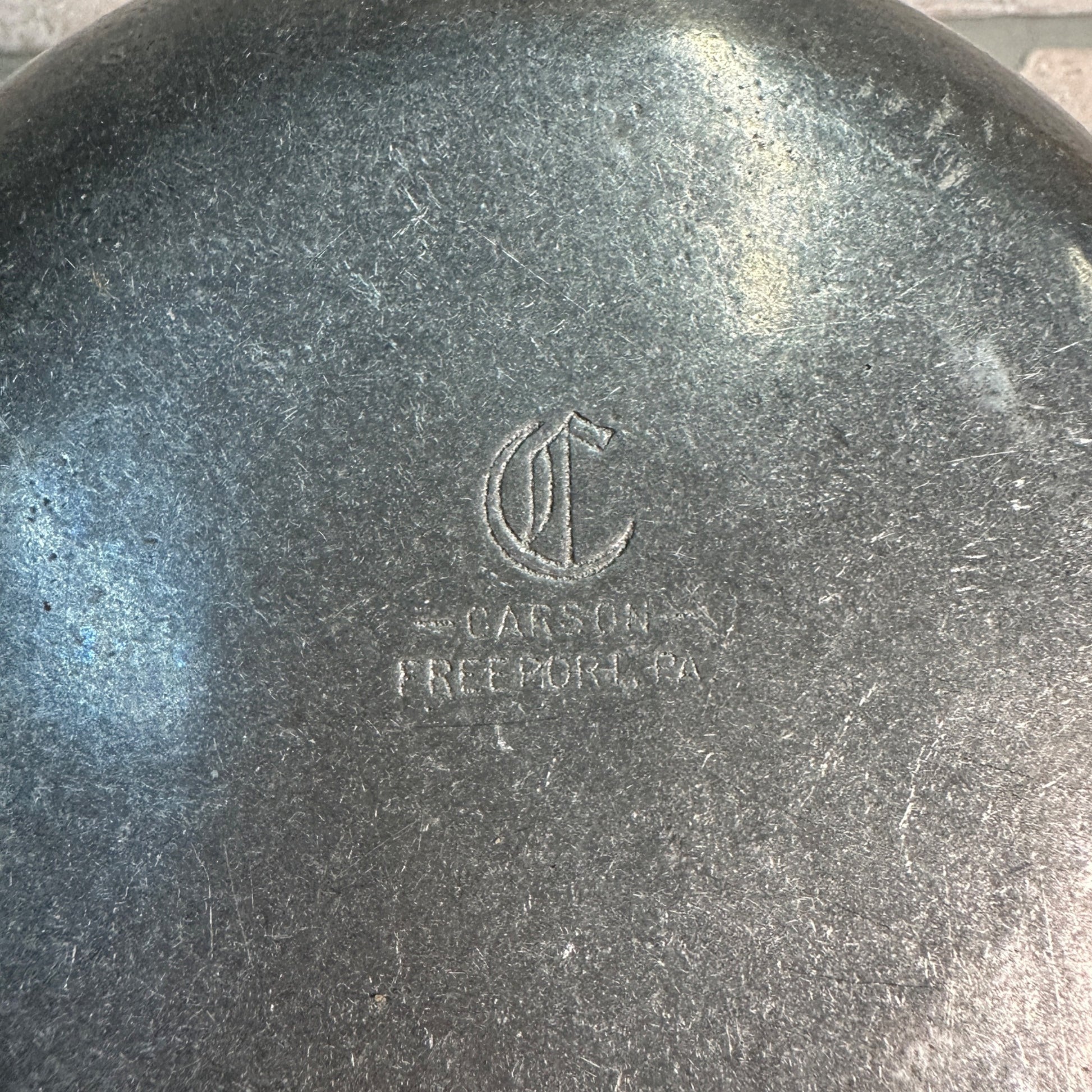 Vintage Carson Freeport PA Pewter 8.25" Bowl  Restaurant Ware