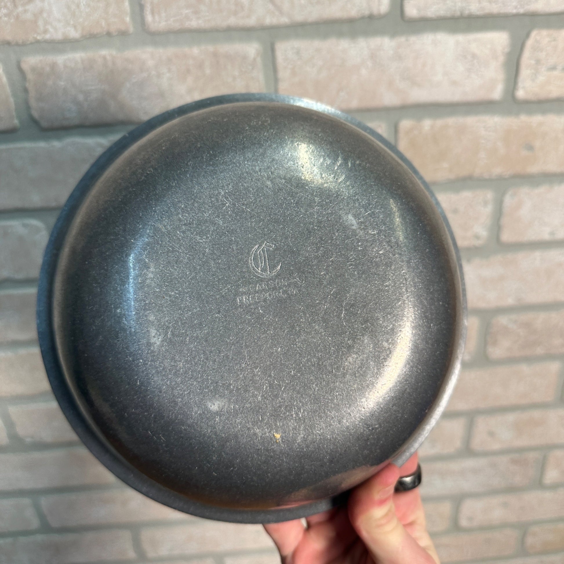 Vintage Carson Freeport PA Pewter 8.25" Bowl  Restaurant Ware