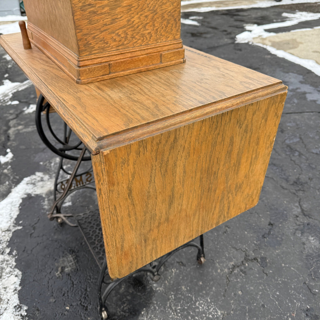 Antique White Sewing Machine Co Cabinet w/ Base As- Is