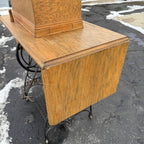 Antique White Sewing Machine Co Cabinet w/ Base As- Is