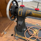 Antique White Sewing Machine Co Cabinet w/ Base As- Is
