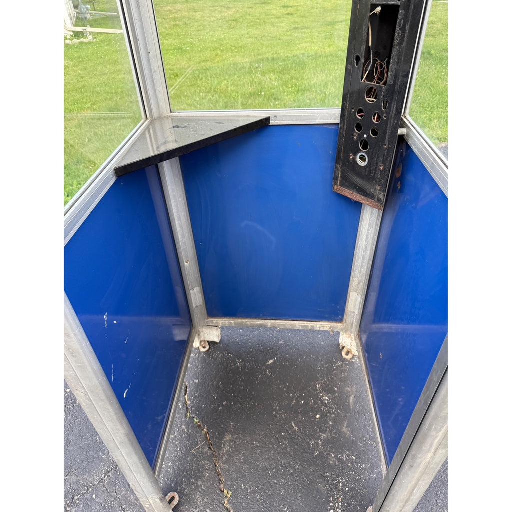 Vintage Chicago Phone Booth Blue and Silver Metal Side Panels  - No Phone