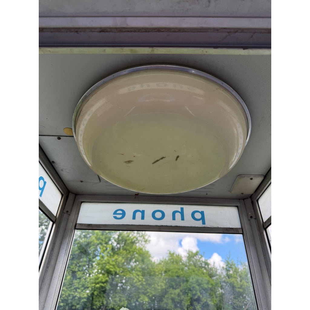 Vintage Chicago Phone Booth Blue and Silver Metal Side Panels  - No Phone