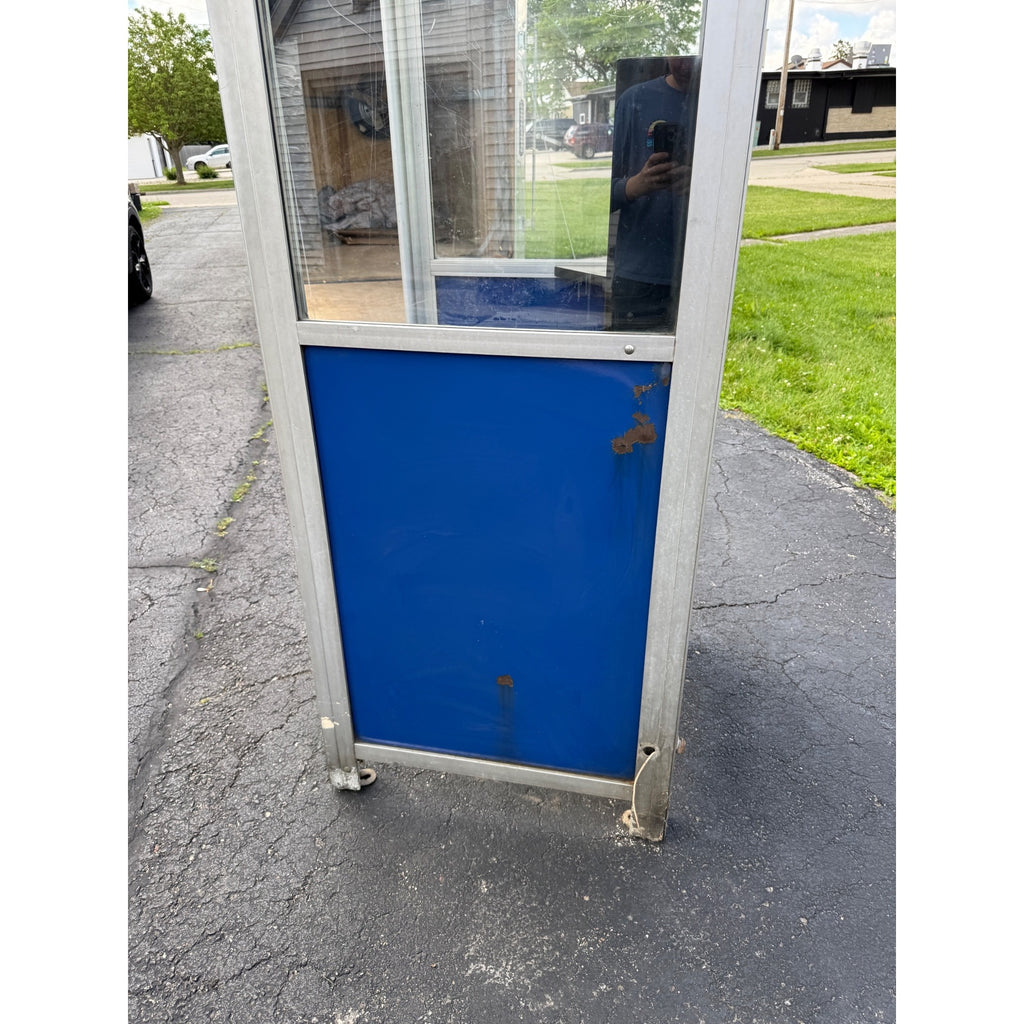 Vintage Chicago Phone Booth Blue and Silver Metal Side Panels  - No Phone