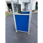 Vintage Chicago Phone Booth Blue and Silver Metal Side Panels  - No Phone