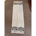 Antique Hand Embroidered Linen Table Runner Arts & Crafts Folk Art Floral William Morris