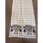 Antique Hand Embroidered Linen Table Runner Arts & Crafts Folk Art Floral William Morris