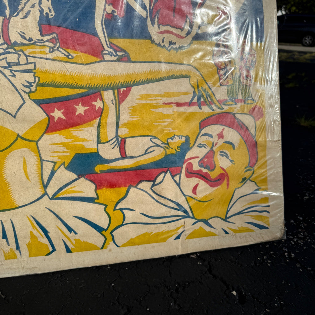 Vintage 1970s Two Rivers Shrine Club Circus Poster Manitowoc Expo