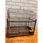 Antique Victorian Dome-Top Birdcage Wood Metal Wire Rustic Primitive Decor