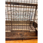 Antique Victorian Dome-Top Birdcage Wood Metal Wire Rustic Primitive Decor