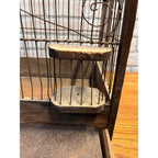 Antique Victorian Dome-Top Birdcage Wood Metal Wire Rustic Primitive Decor