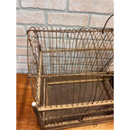 Antique Victorian Dome-Top Birdcage Wood Metal Wire Rustic Primitive Decor