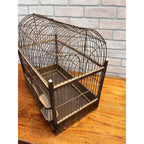 Antique Victorian Dome-Top Birdcage Wood Metal Wire Rustic Primitive Decor