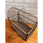 Antique Victorian Dome-Top Birdcage Wood Metal Wire Rustic Primitive Decor
