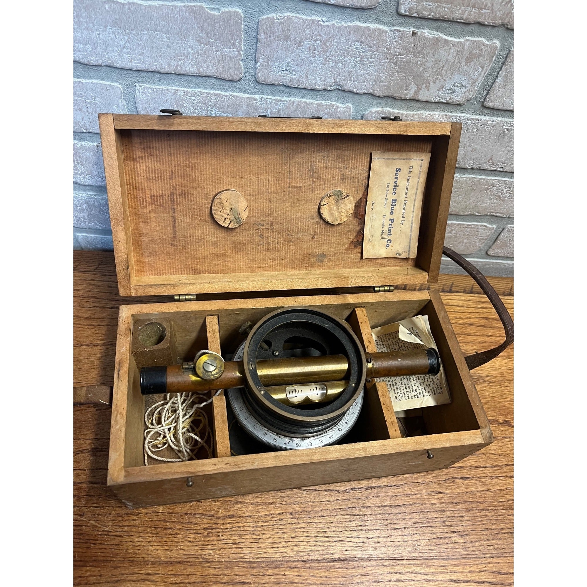 Vintage Bostrom Brady Surveying Instrument Model #4 w/ Wooden Box Case Antique