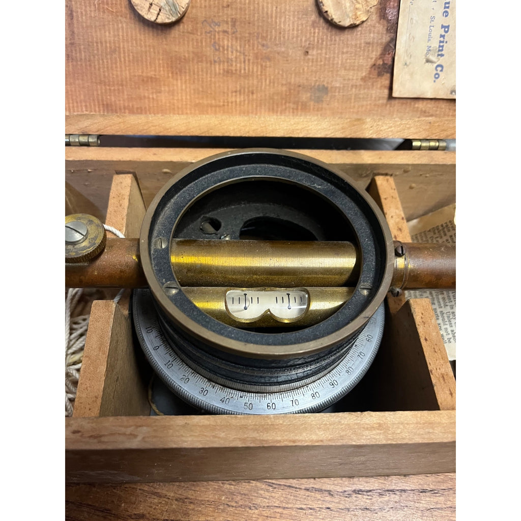 Vintage Bostrom Brady Surveying Instrument Model #4 w/ Wooden Box Case Antique