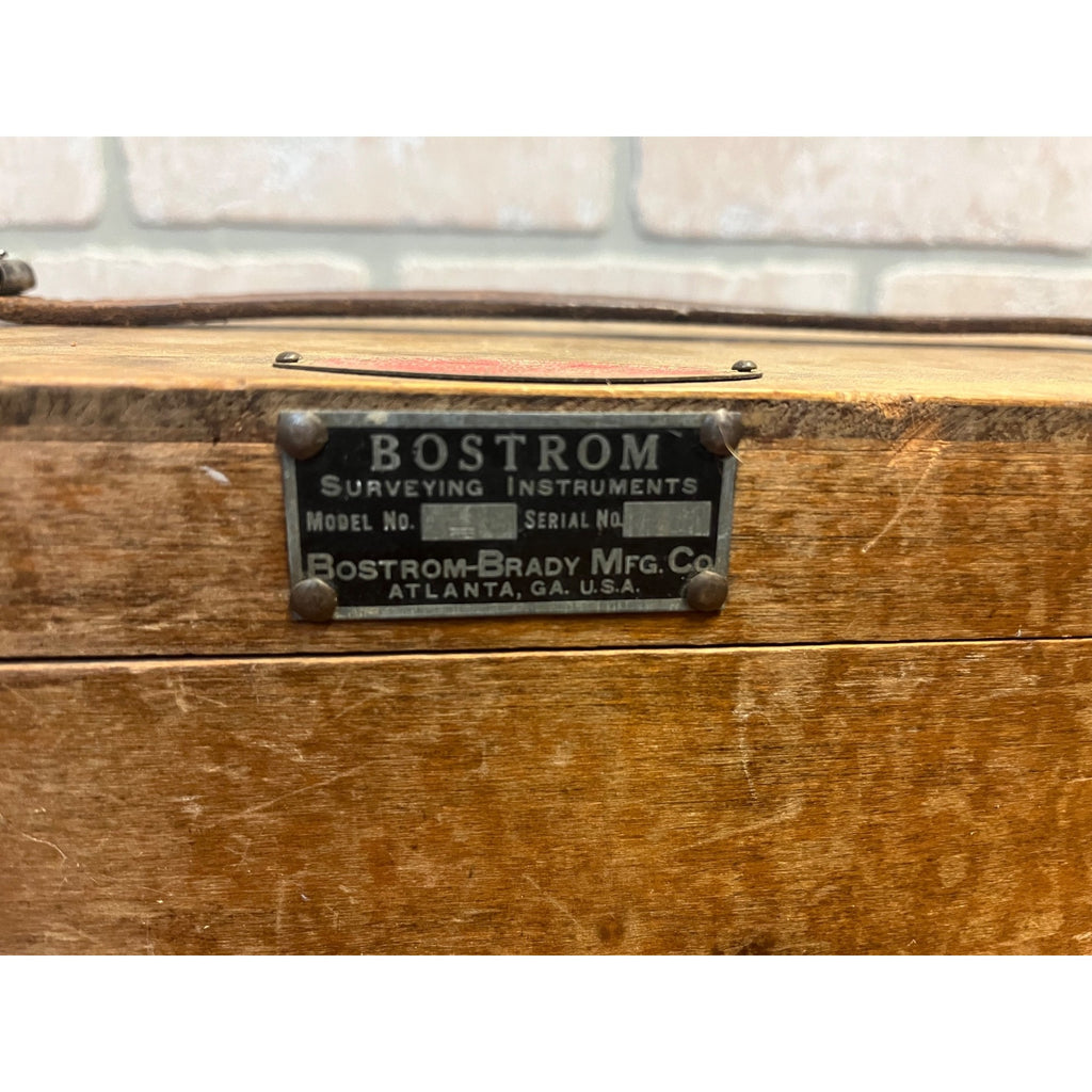 Vintage Bostrom Brady Surveying Instrument Model #4 w/ Wooden Box Case Antique