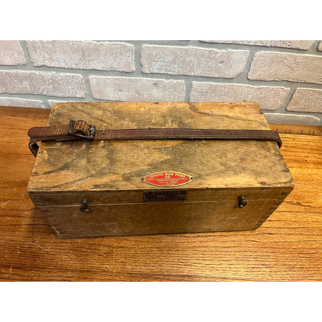 Vintage Bostrom Brady Surveying Instrument Model #4 w/ Wooden Box Case Antique