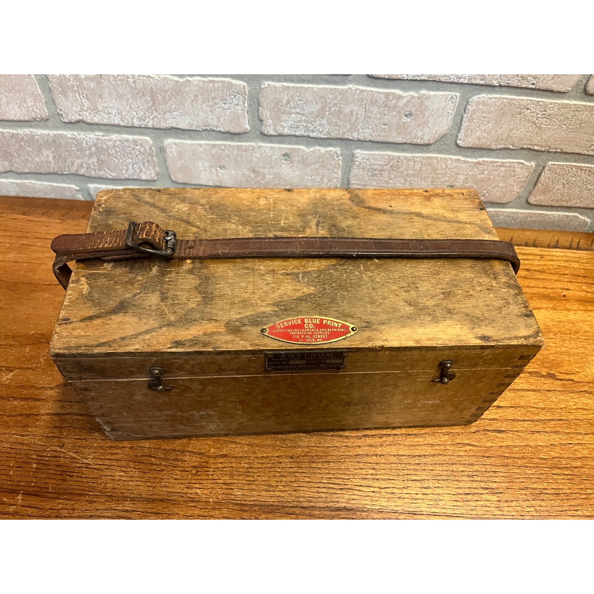 Vintage Bostrom Brady Surveying Instrument Model #4 w/ Wooden Box Case Antique