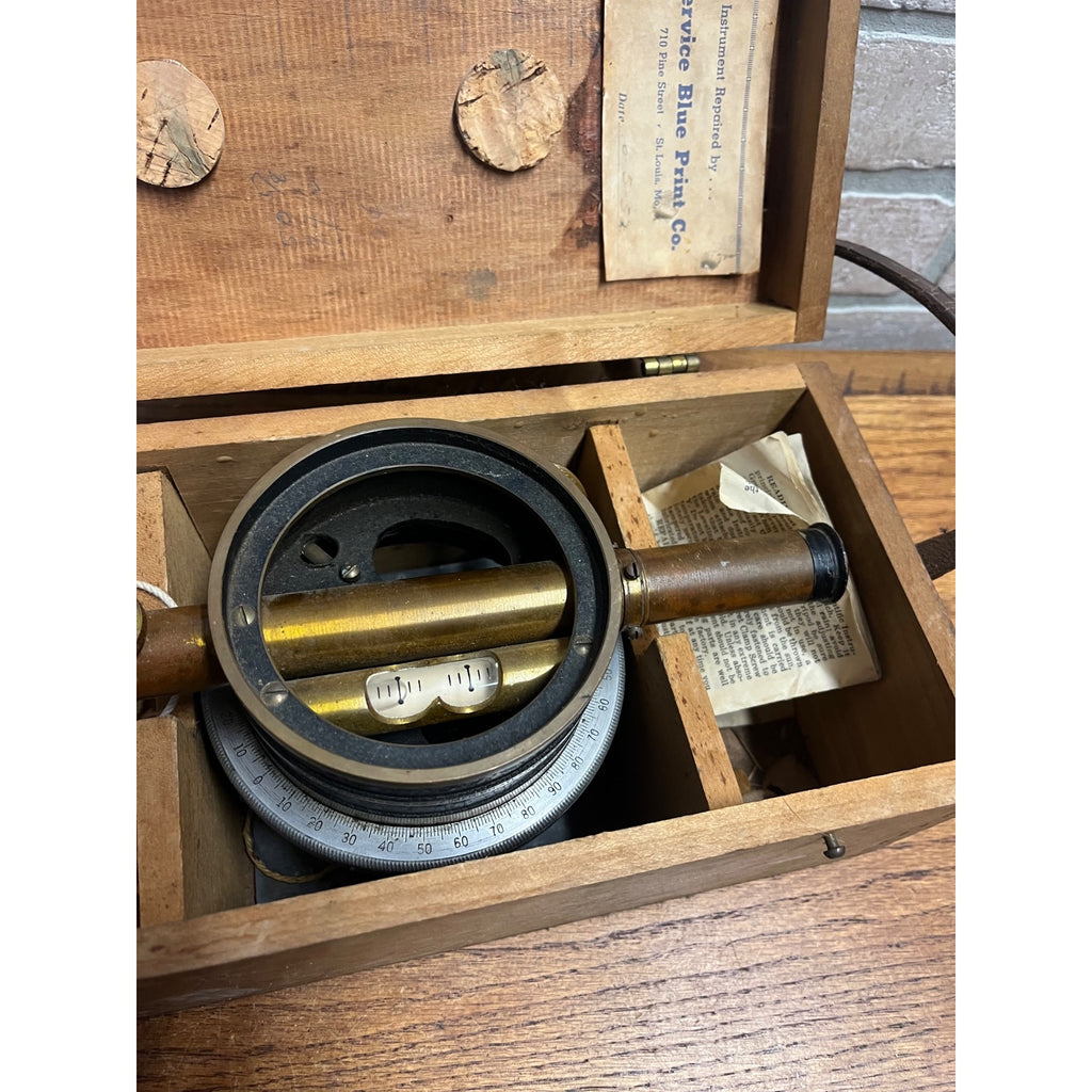 Vintage Bostrom Brady Surveying Instrument Model #4 w/ Wooden Box Case Antique