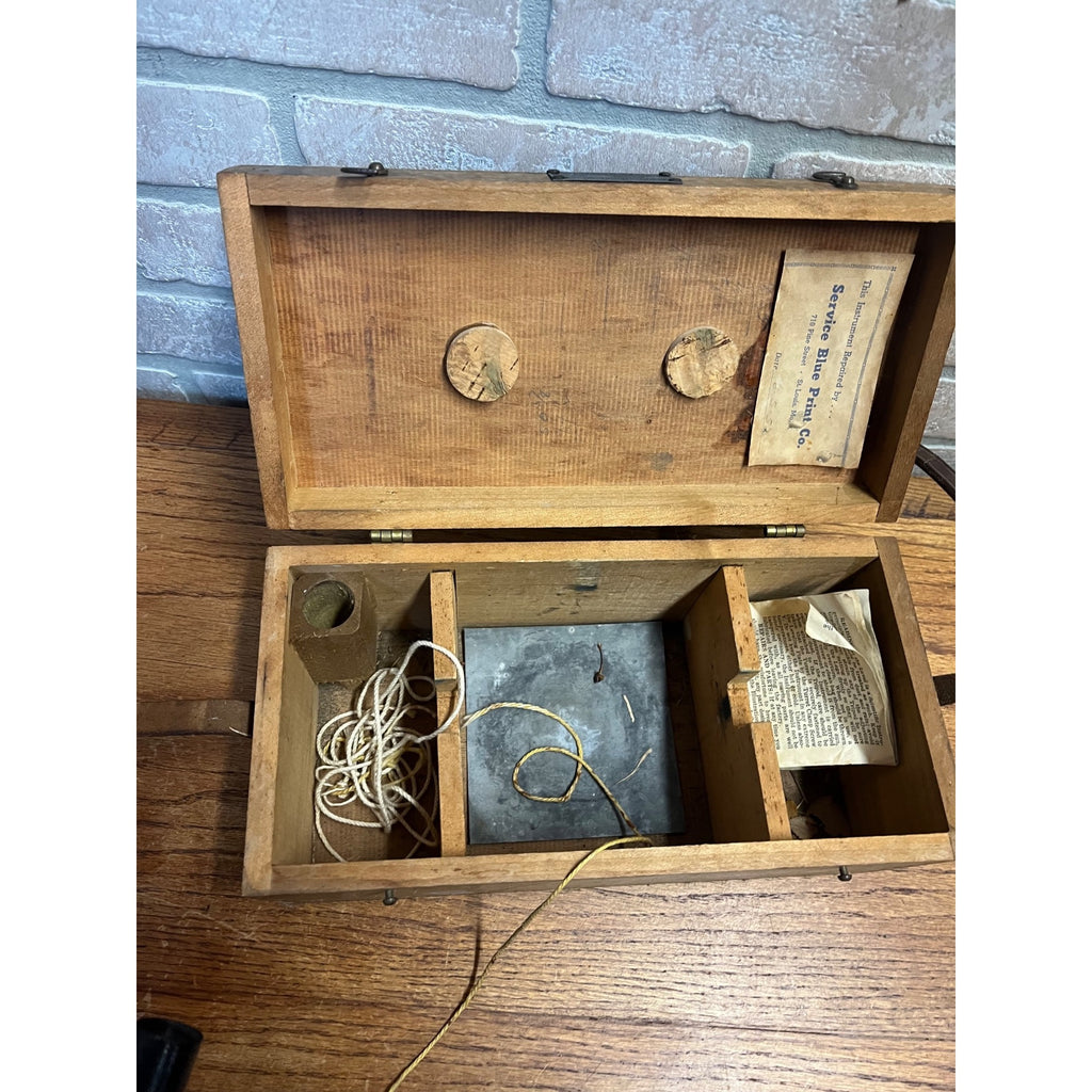 Vintage Bostrom Brady Surveying Instrument Model #4 w/ Wooden Box Case Antique