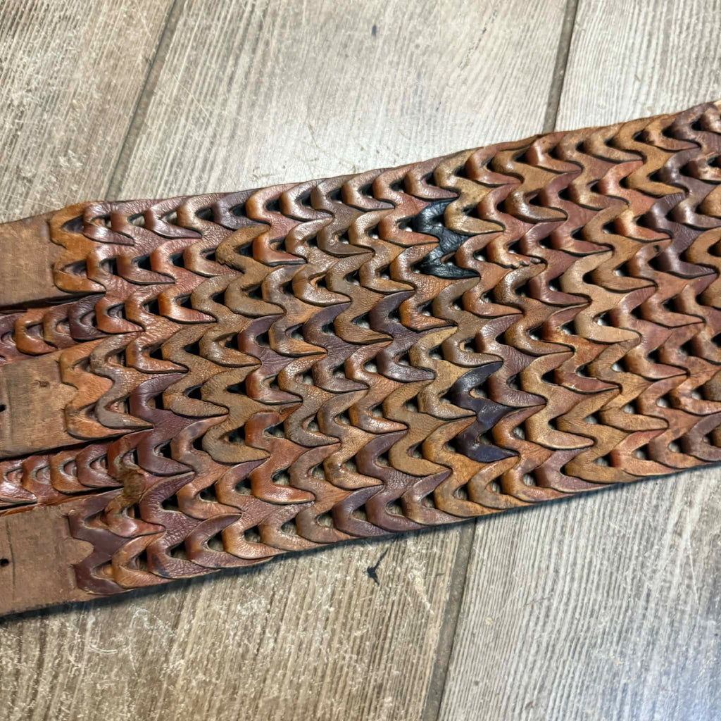 Original Vintage 1930s Leather Motorcycle Kidney Belts Folk Art Americana Garage