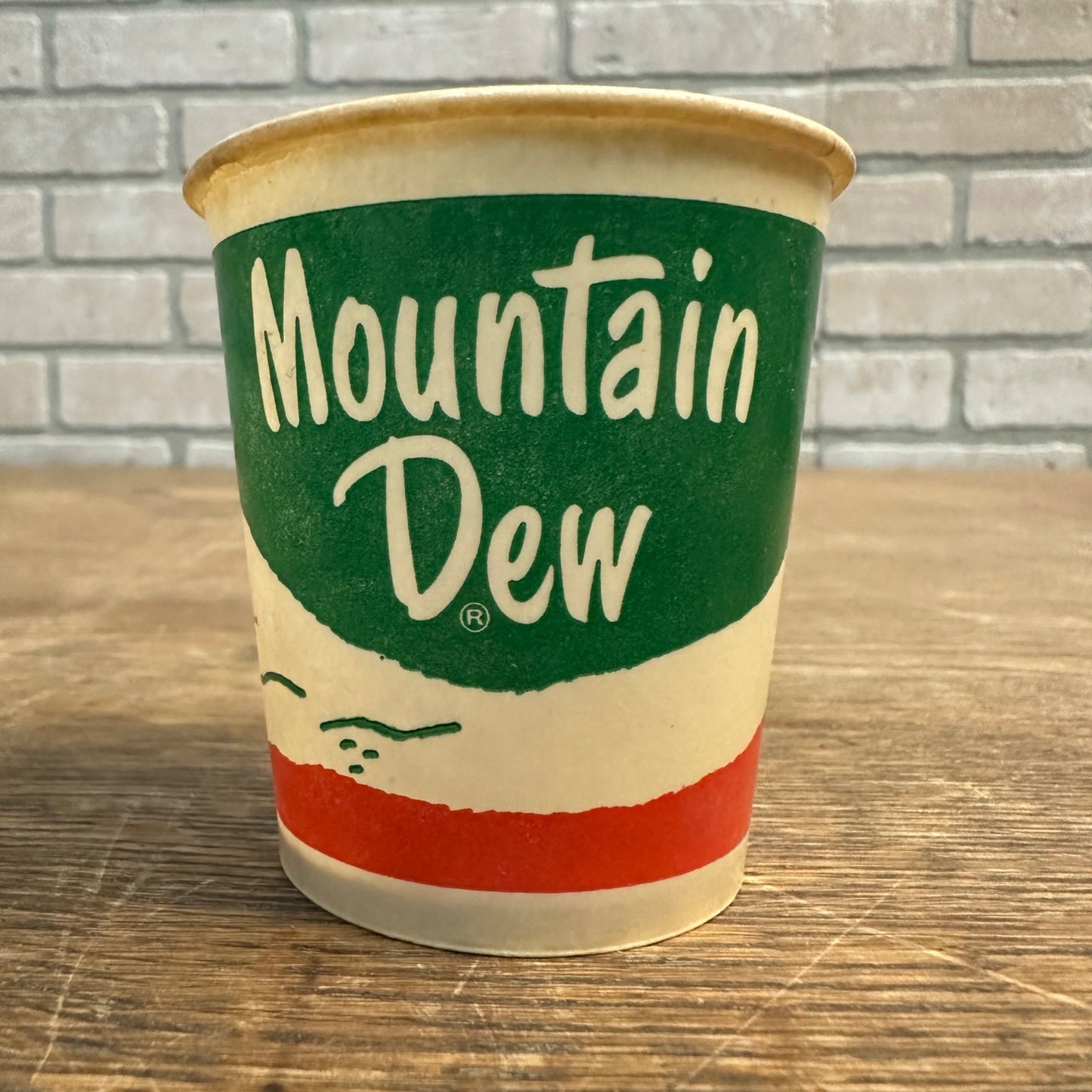 Vintage 4oz Mountain Dew Hillbilly Sample Soda Paper Wax Promotional Cup