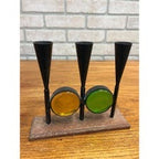 Vintage MCM 1960s Bo Svensk Swedish Art Glass Candle Holder Candelabra