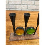 Vintage MCM 1960s Bo Svensk Swedish Art Glass Candle Holder Candelabra