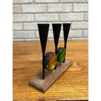 Vintage MCM 1960s Bo Svensk Swedish Art Glass Candle Holder Candelabra