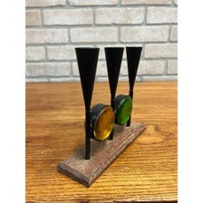 Vintage MCM 1960s Bo Svensk Swedish Art Glass Candle Holder Candelabra