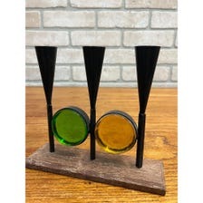 Vintage MCM 1960s Bo Svensk Swedish Art Glass Candle Holder Candelabra