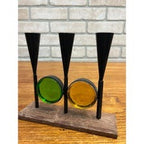 Vintage MCM 1960s Bo Svensk Swedish Art Glass Candle Holder Candelabra