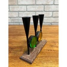 Vintage MCM 1960s Bo Svensk Swedish Art Glass Candle Holder Candelabra
