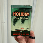 Vintage Holiday Smoking Tobacco Empty Vertical Pocket Tin Advertising Cigarettes
