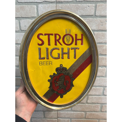 Vintage 1980s Stroh's Light Beer On Tap Plastic Hanging Bar Pub Sign