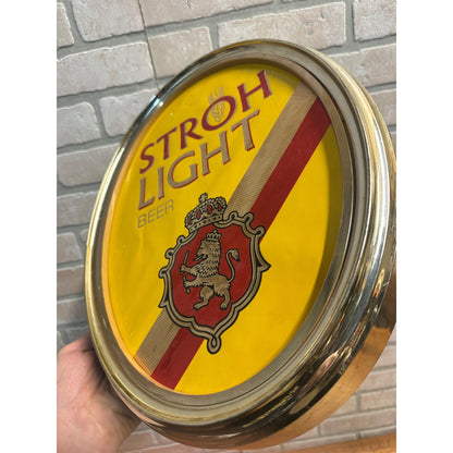 Vintage 1980s Stroh's Light Beer On Tap Plastic Hanging Bar Pub Sign