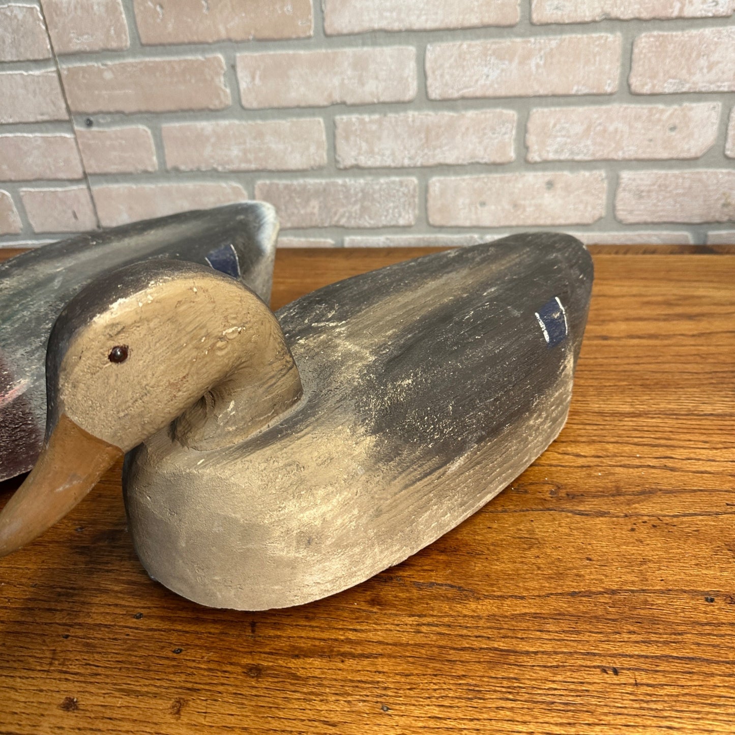 Vintage Pair Herters Mallards Drakes Hen Oversized Duck Decoys Set Fine Balsa