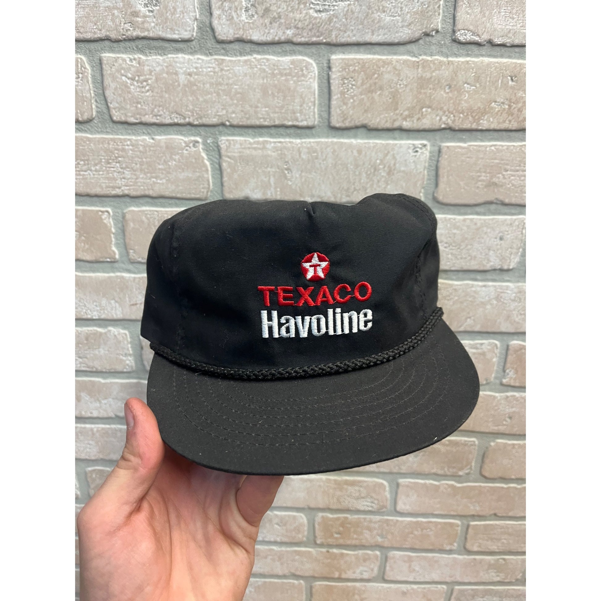 Vintage Texaco Havoline Oil Advertising Hat Snapback Retro Trucker Cord