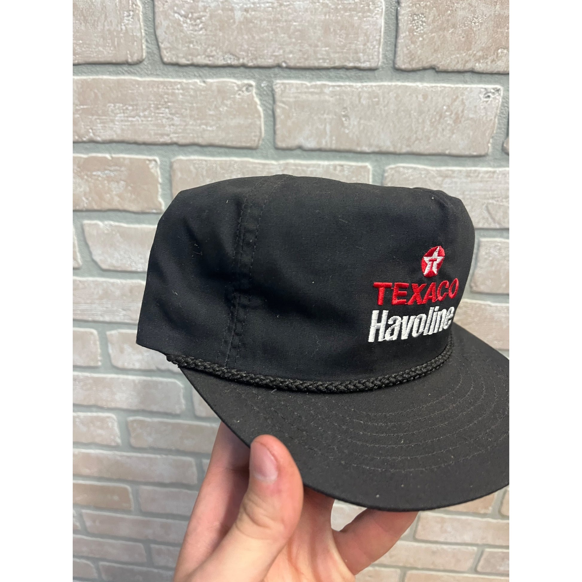 Vintage Texaco Havoline Oil Advertising Hat Snapback Retro Trucker Cord