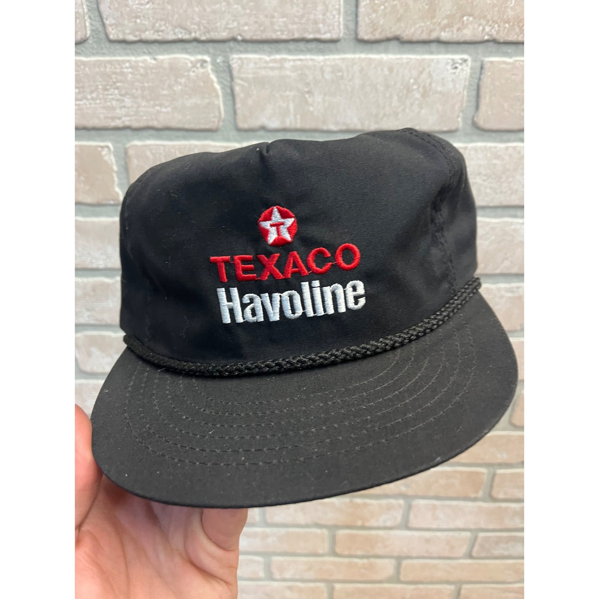 Vintage Texaco Havoline Oil Advertising Hat Snapback Retro Trucker Cord